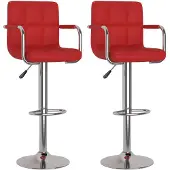 vidaXL Barhocker 2 Stk. Weinrot Kunstleder
