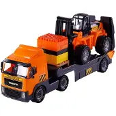 Cavallino Toys Spielzeug LKW Cavallino mit Anhänger und Gabelstapler Maßstab 1:16
