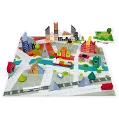 Janod Kubix Satz Von 60 Würfel+stadt