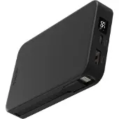 Accezz Powerbank 10.000 mAh mit integrierten Kabeln – Schwarz