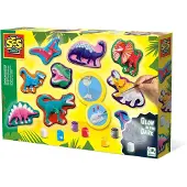 SES Creative 01292 Gips Gießen Dino-Fantasie, Dinosaurier Bastelset für Kinder, Guss-/Mal-Set für Kinder, 5 Jahr(e), Mehrfarbig
