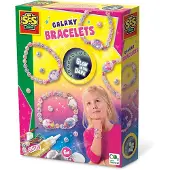SES Creative 14761 Glow in the Dark Armbänder Galaxy, Leuchtendes Schmuck-Bastelset, Armbänder-Bastelset für Kinder, 3 Jahr(e), Mehrfarbig