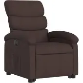 vidaXL Relaxsessel mit Aufstehhilfe Elektrisch Dunkelbraun Stoff