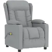 vidaXL Massagesessel Elektrisch Hellgrau Stoff