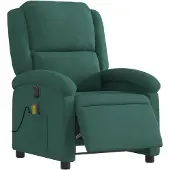vidaXL Massagesessel Elektrisch Dunkelgrün Samt