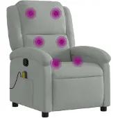 vidaXL Massagesessel Hellgrau Samt