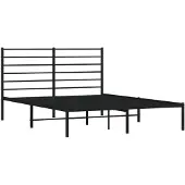 vidaXL Bettgestell mit Kopfteil Metall Schwarz 150x200 cm