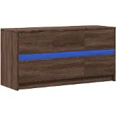vidaXL TV-Schrank mit LED-Beleuchtung Braun Eichen-Optik 100x34x50 cm