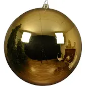 Décoris 1 Weihnachtskugeln Kunststoff 40cm groß & bruchsicher Christbaumkugeln XXL Weihnachtsbaumkugeln Christbaumschmuck Weihnachtsbaumschmuck Hellgold
