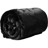 Unique living Plaid/Decke - Fleece - schwarz - 130 x 180 cm