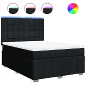 vidaXL Boxspringbett mit Matratze Schwarz 140x200 cm Stoff