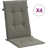 vidaXL Hochlehner-Auflagen 4 Stk. Melange Dunkelgrau 120x50x4 cm Stoff