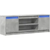 vidaXL TV-Schrank mit LED-Beleuchtung Betongrau 139,5x34x50 cm