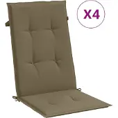 vidaXL Hochlehner-Auflagen 4 Stk. Melange Taupe 120x50x4 cm Stoff