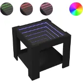 vidaXL LED-Couchtisch Schwarz 53x53x45 cm Holzwerkstoff