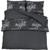 vidaXL Bettwäsche-Set Schwarz 260x220 cm Baumwolle