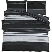 vidaXL Bettwäsche-Set Schwarz und Weiß 200x200 cm Baumwolle