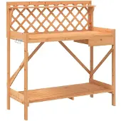 vidaXL Pflanztisch mit Rankgitter Braun Massivholz Tanne