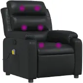 vidaXL Massagesessel Schwarz Kunstleder
