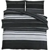 vidaXL Bettwäsche-Set Schwarz und Weiß 140x200 cm Baumwolle