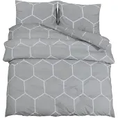 vidaXL Bettwäsche-Set Grau 200x200 cm Baumwolle