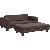 vidaXL Hundebett mit Verlängerung Braun 100x50x30 cm Kunstleder