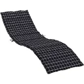 vidaXL Sonnenliegen-Auflage Schwarz Karomuster Oxford-Gewebe