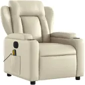 vidaXL Massagesessel Elektrisch Creme Kunstleder
