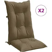 vidaXL Hochlehner-Auflagen 2 Stk. Melange Taupe 120x50x7 cm Stoff