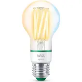 WiZ Connected Filament-Lampe, transparent, 60 W A60 E27, Intelligentes Leuchtmittel, Wi-Fi/Bluetooth, Transparent, Wi-Fi 4 (802.11n), 802.11b, 802.11g, LED, E27