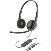 HP Poly 3220 Usb-c +usb-c/a Black Voip-kopfhörer
