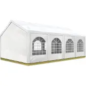 TOOLPORT Hochwertiges Partyzelt 4x8 m Pavillon Zelt PE Plane 450 N Gartenzelt Festzelt Wasserdicht weiß