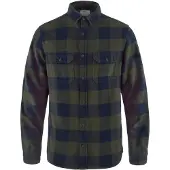 Fjällräven Overhemd Övik Heavy Flanellhemd Herren Deep Forest Dark Navy-L