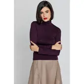 Conquista Lila Rollkragen-Top von