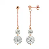 Diadema - Ohrringe Pinky Gold - Kristall Weiß - Kollektion Crystal Pearl