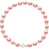 Diadema - Armband - Echte Süßwasserperlen - Rosa - Weißgold