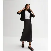 Gini London Satin Schrägschnitt Midirock