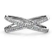 MYC Paris X Ring - Silber und Kristall