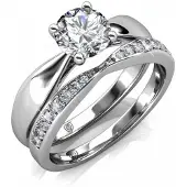MYC Paris Prestige Ring - Silber und Kristall