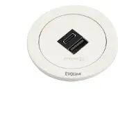 Evoline One Einbausteckdose mit USB-Charger A/C, weiss