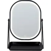 Beliani Schminkspiegel beleuchtet Silber Metall 20 x 22 cm Frisiertisch LED-Spiegel Dekorativ
