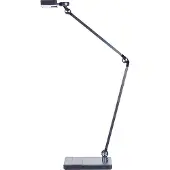 Beliani LED Schreibtischlampe Schwarz Aluminium 73 cm mit Ladefunktion Ladestation Verstellbar Modernes Design Minimalistisch für Büro Schreibtisch
