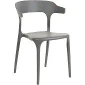Beliani Esszimmerstuhl 4er Set Grau Kunststoff Stapelbar Skandi Modern für Innen- und Außenbereich Garten Terrasse Balkon Wohnzimmer Esszimmer