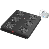 Roline 19-Zoll Dachlüftereinheit 6 Lüfter, Thermostat für Serverschrank schwarz