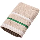 Merkloos - Handtuch 50 x 90 cm, 100 % beige Baumwolle mit neutralen Streifen