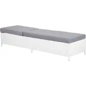 Beliani Gartenliege weiß Polyrattan inkl. Auflage elegant Terrasse