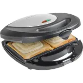 Bestron Sandwichtoaster – ASM8010 – 760 W – 3-in-1: Sandwiches, Waffeln und Grillgerichte – Antihaftbeschichtung – Grau – 5 Jahre Garantie