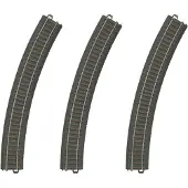 Märklin C-rails 30 Grad gebogen mit Schotterbett H0 3-teilig