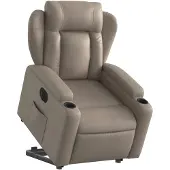 vidaXL Relaxsessel mit Aufstehhilfe Elektrisch Cappuccino Kunstleder