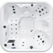 Devee Whirlpool Mallorca Superior 6 Personen 197x197x84cm 20 Hydrotherapie-Düsen Aromatherapie LED